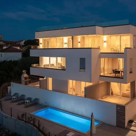 Luxury Apartment Dreams In Okrug With Swimming Pool, Sea View, Wifi, Parking Trogir Exterior photo